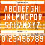 Custom Orange White Check Board 3D Pattern Design Bomber Full-Snap Varsity Letterman Jacket