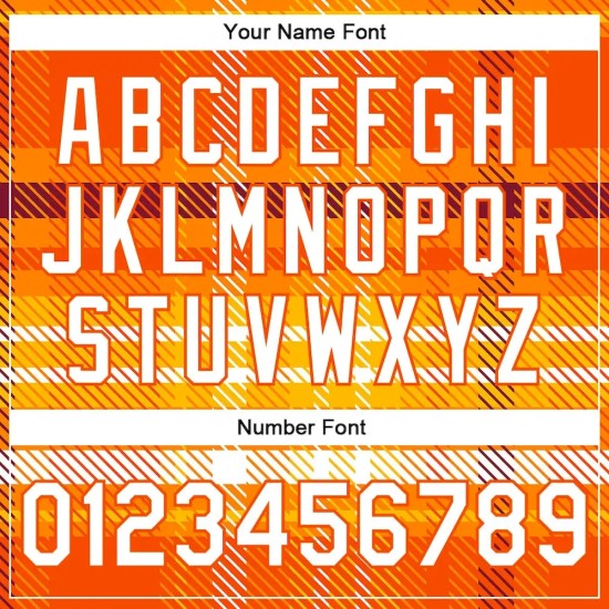 Custom Orange White Check Board 3D Pattern Design Bomber Full-Snap Varsity Letterman Jacket