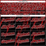 Custom Black Red-White Splash 3D Pattern Design Bomber Full-Snap Varsity Letterman Hoodie Jacket