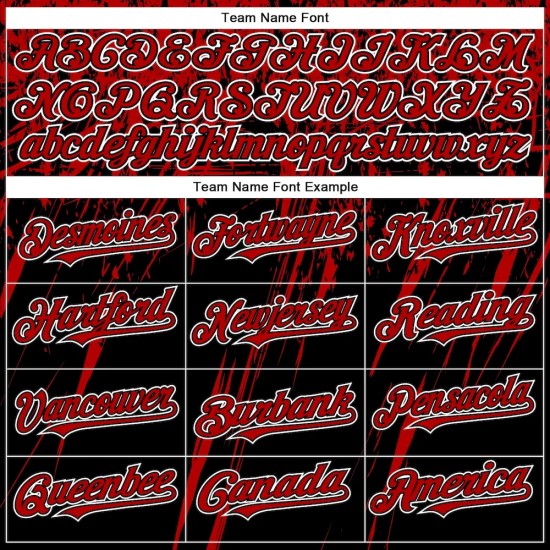 Custom Black Red-White Splash 3D Pattern Design Bomber Full-Snap Varsity Letterman Hoodie Jacket