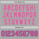 Custom Gray Pink Black-Light Blue Bomber Full-Snap Varsity Letterman Two Tone Jacket