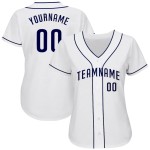 Custom White Navy Authentic Baseball Jersey