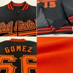 Custom Orange Purple-White Bomber Varsity Letterman Zipper Jacket