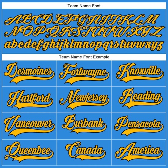 Custom Powder Blue Gold-Black Hockey Lace Neck Jersey