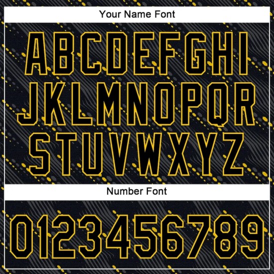 Custom Black Black-Gold 3D Pattern Design Authentic Baseball Jersey