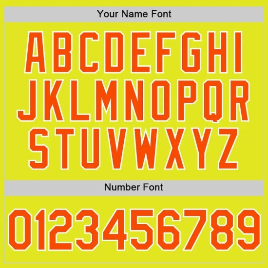 Custom Neon Yellow Orange-White Authentic Baseball Jersey